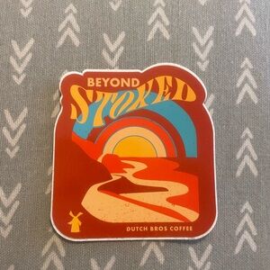 Dutch Bros Beyond Stoked Sticker - Red and Blue